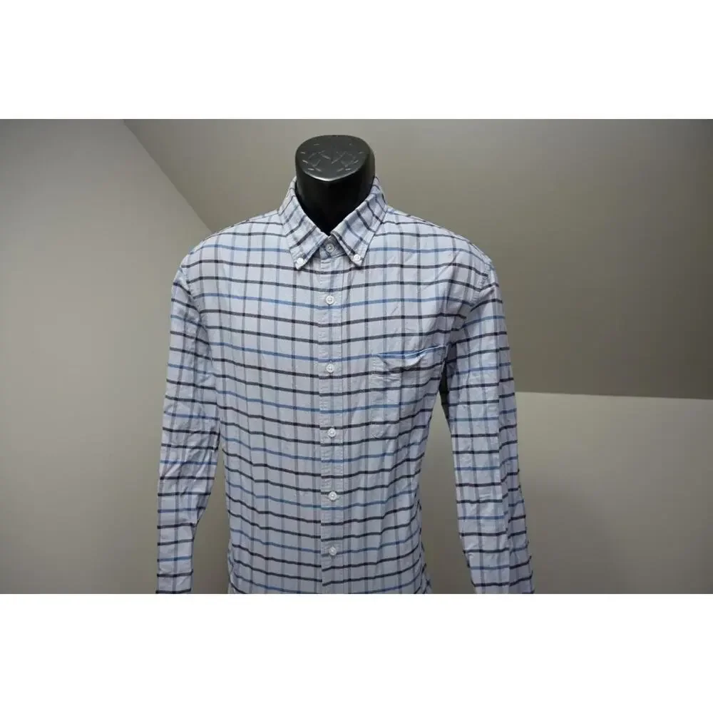 J Crew Flex Oxford Dress Shirt Plaid Long Sleeve Button Up Mens‎ Large